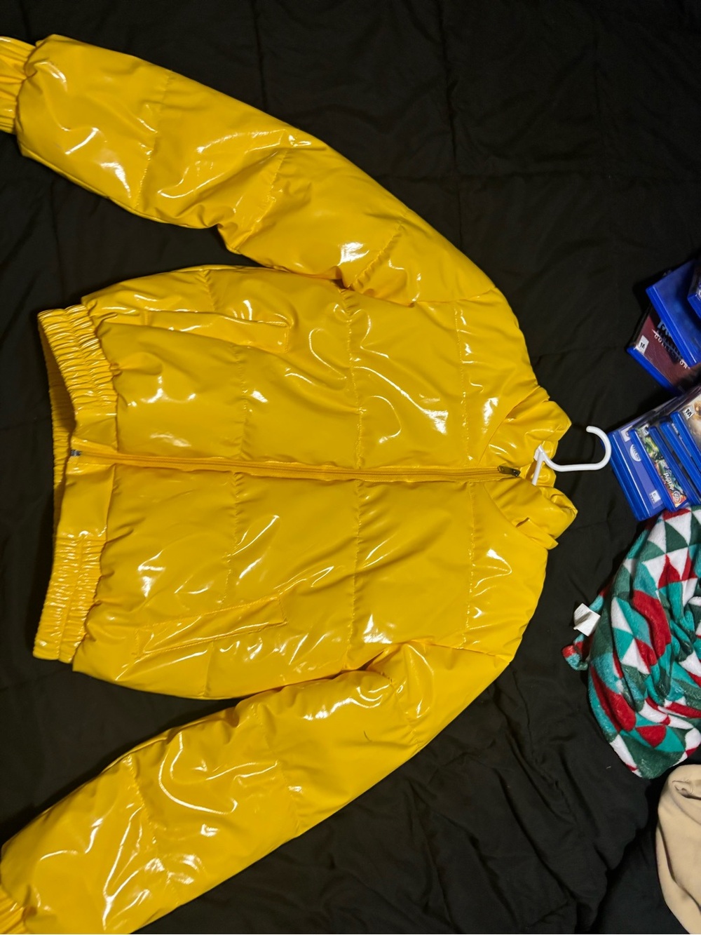 Shiny Yellow Puffer Jacket
